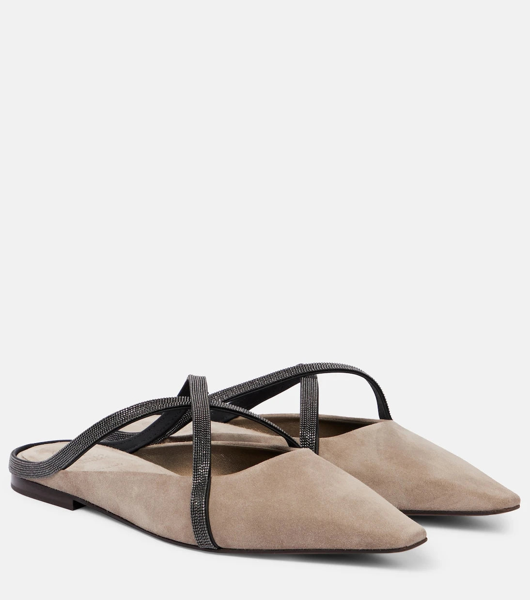Brunello Cucinelli - Monili suede mules