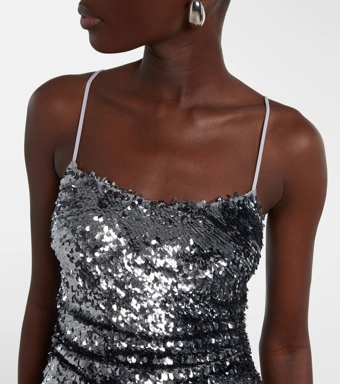 Jacques Wei - Sequined paneled maxi dress