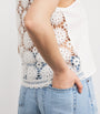Cotton Crochet-Back Tank Top WHITE
