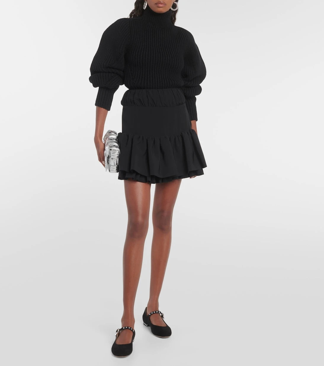 Gianvito Rossi - Crystal Mary Ribbon suede ballet flats