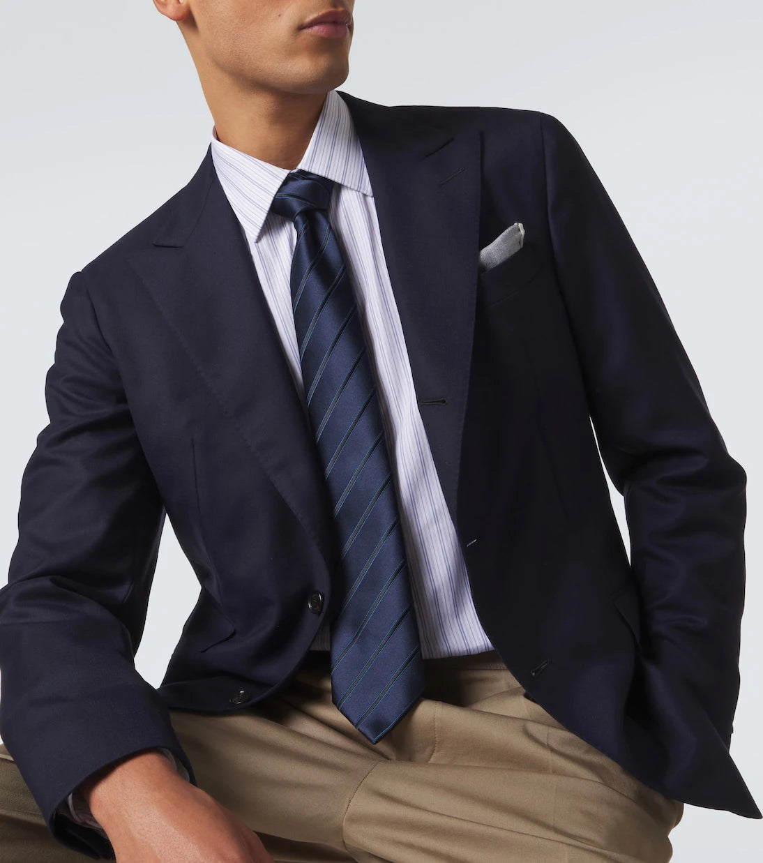Charvet - Striped silk jacquard tie