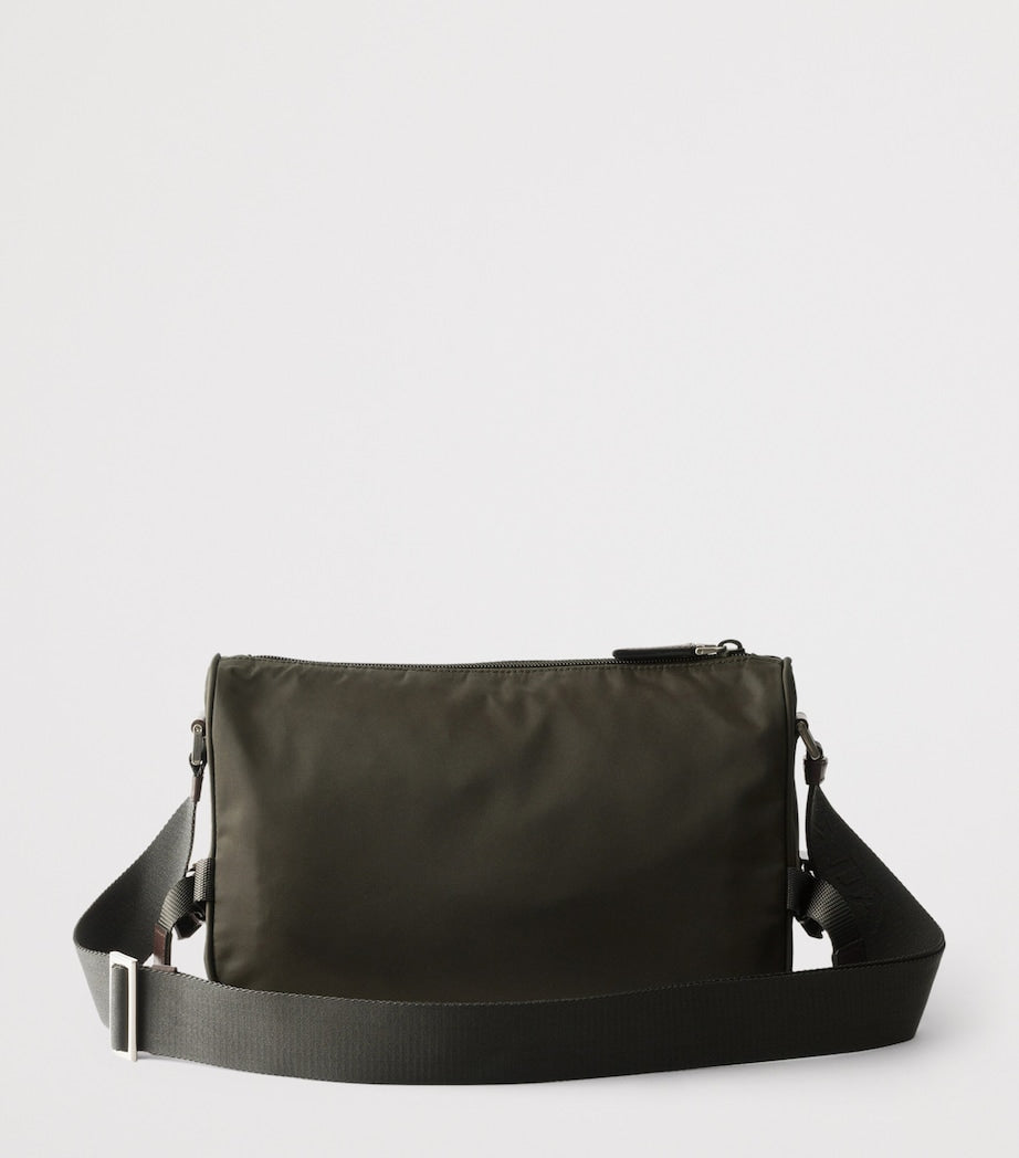 Re-Nylon and Leather Shoulder Bag