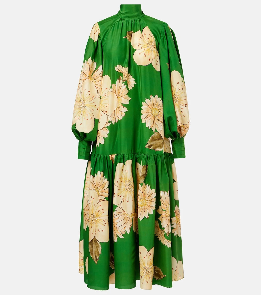 Alémais - Sage floral silk midi dress