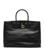 Burberry Small Croc-Embossed Lambskin Rocking Horse Tote Bag BLACK