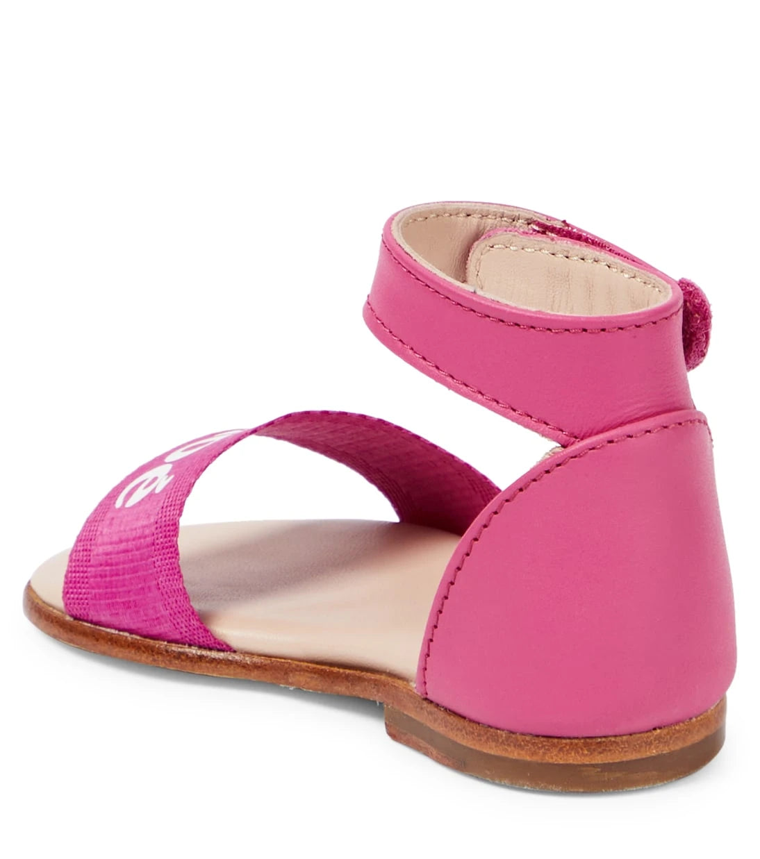 Chloé Kids - Baby logo leather and canvas sandals