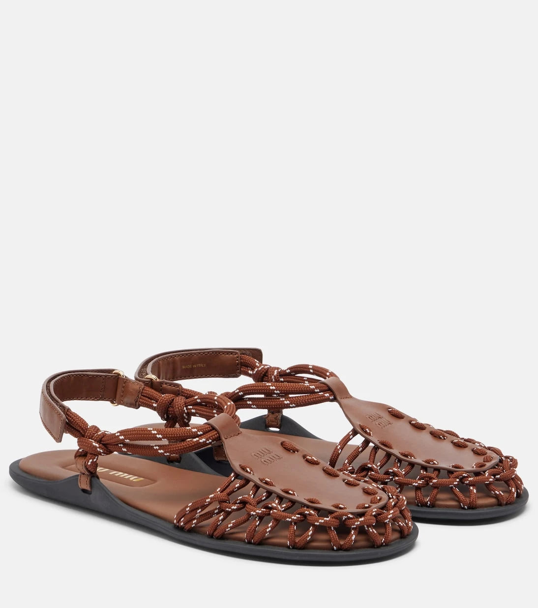 Miu Miu - Leather-trimmed sandals