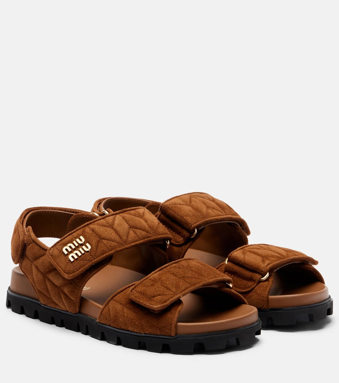 Miu Miu - Quilted suede sandals