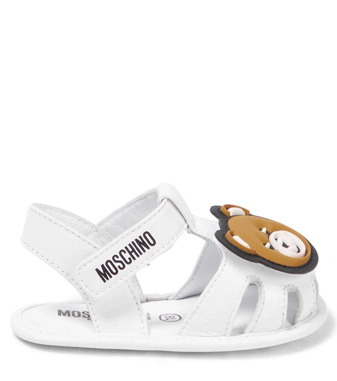 Moschino Kids - صندل جلد تيدي بير للرضع