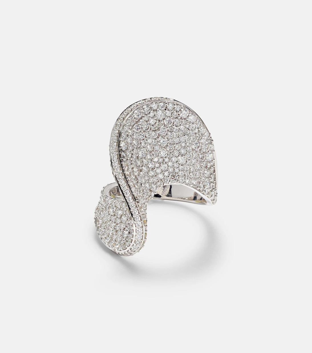 Kamyen - 18kt white gold ring with diamonds