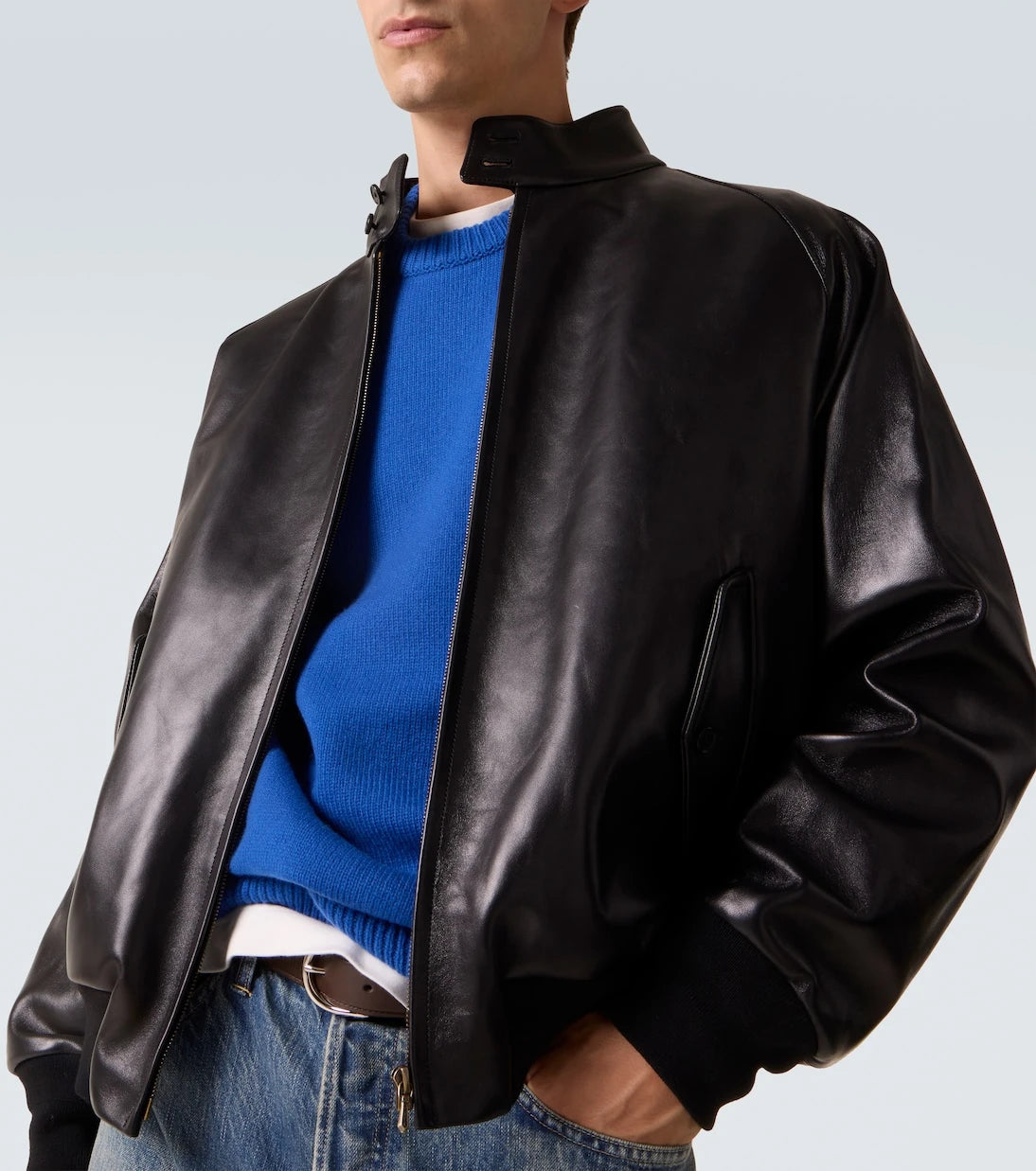 A.Presse - Leather bomber jacket