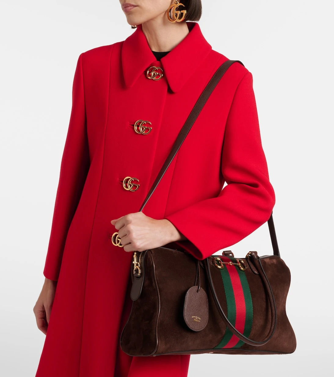 Gucci - Gucci Borsetto Large suede duffel bag