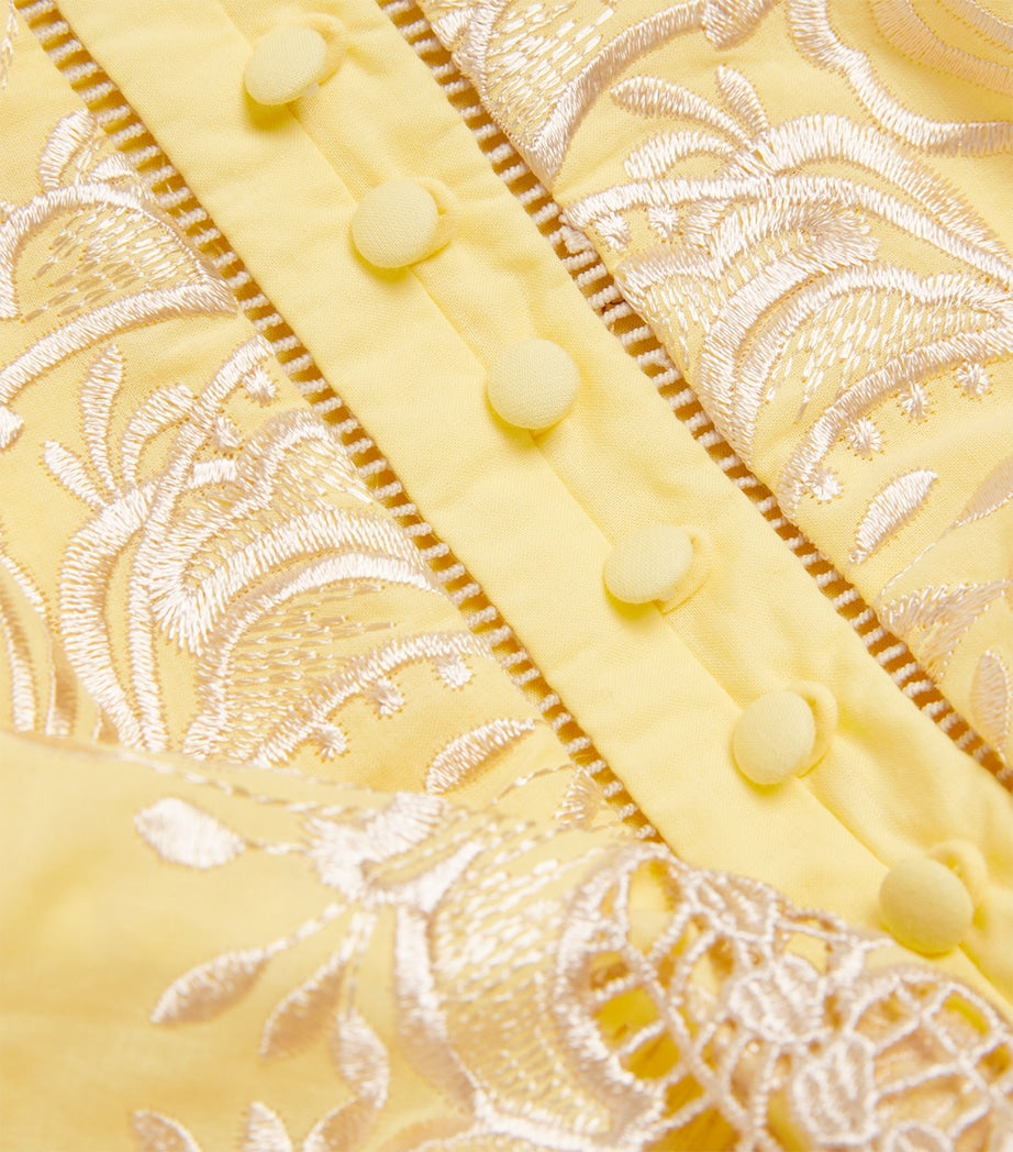 Cotton Embroidered Charm Mini Dress (3-16 Years) YELLOW