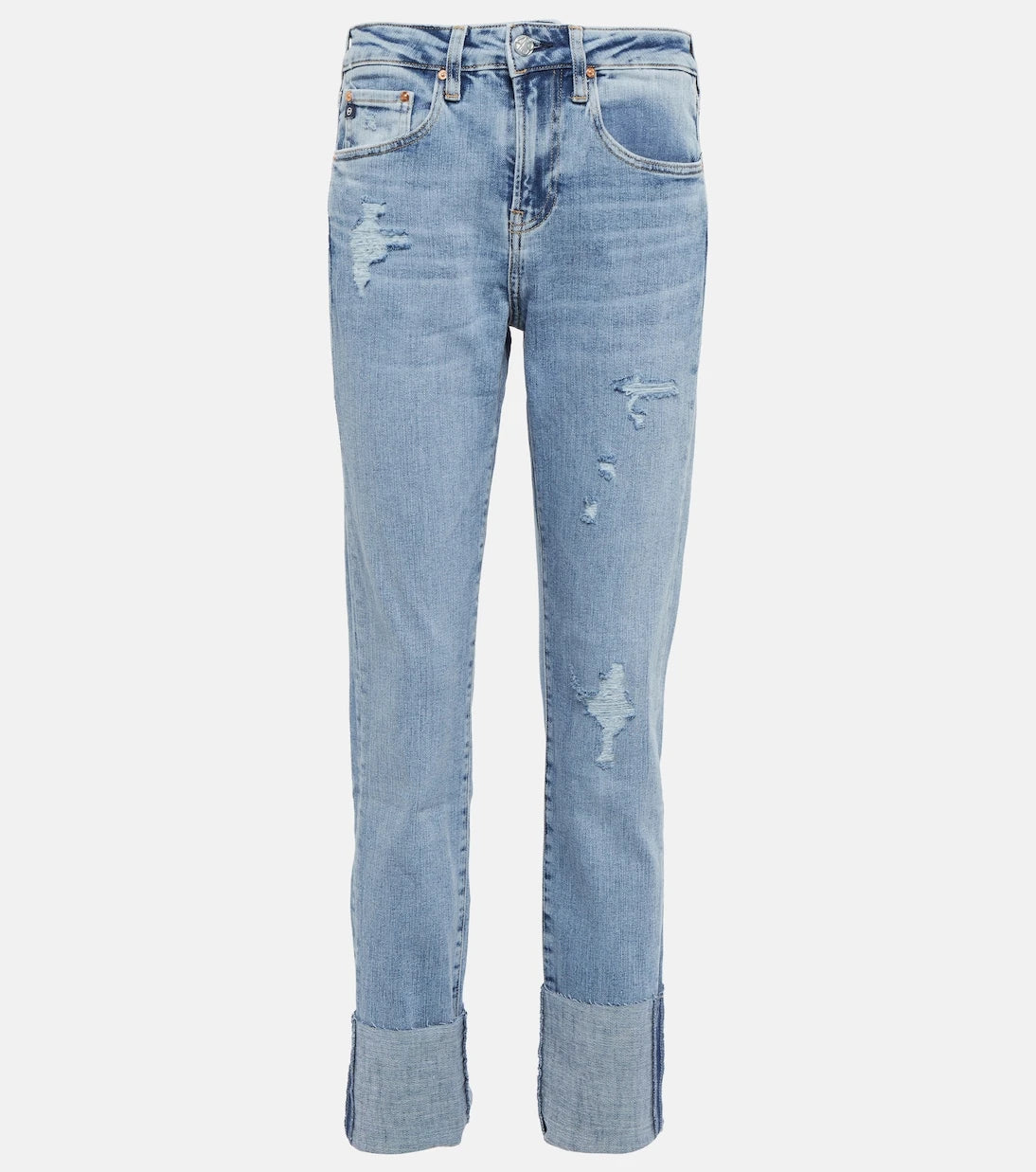 AG Jeans - جينز مستقيم مطوي الأطراف