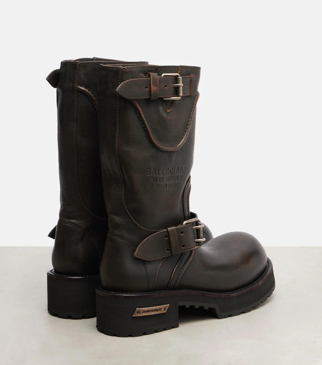 Balenciaga - Venom debossed leather boots