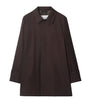 Brown Cotton Gabardine Short Car Coat