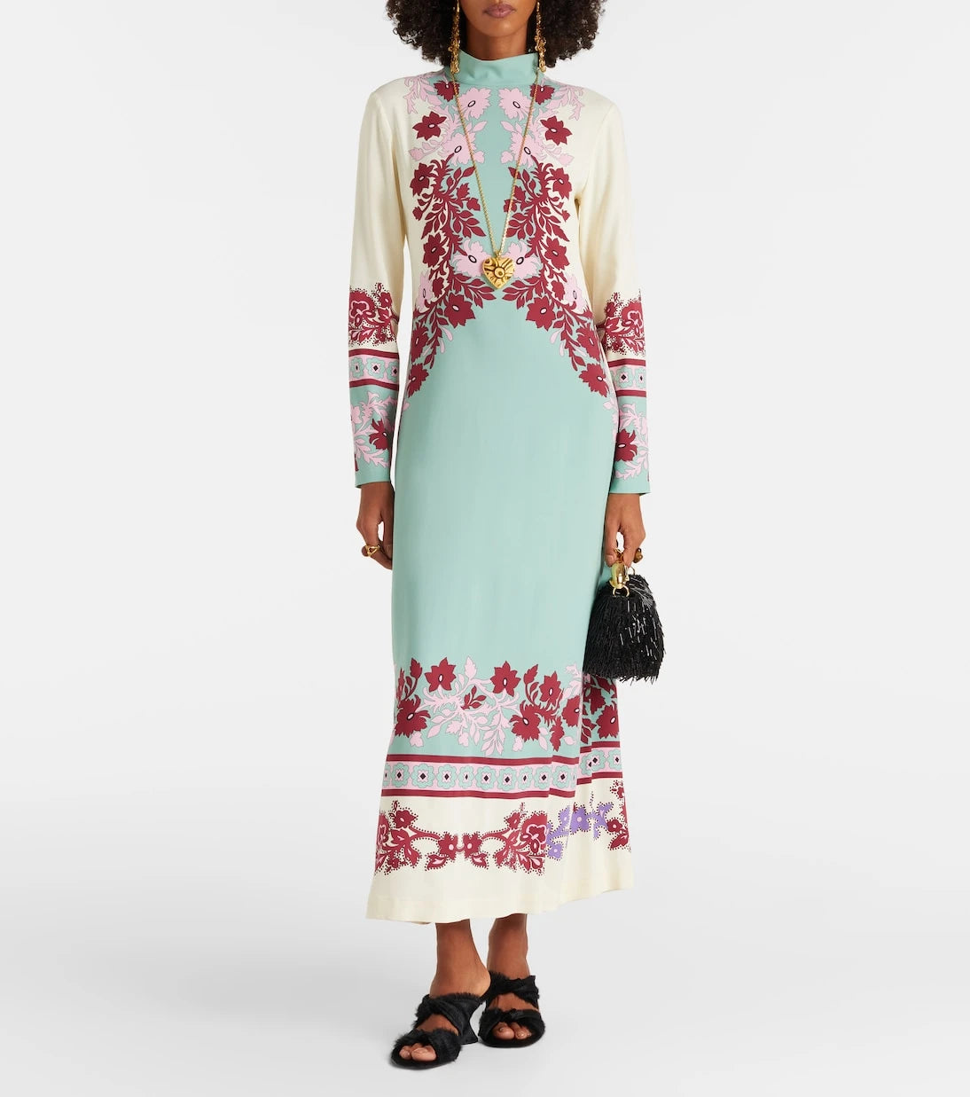La DoubleJ - Halle floral satin maxi dress