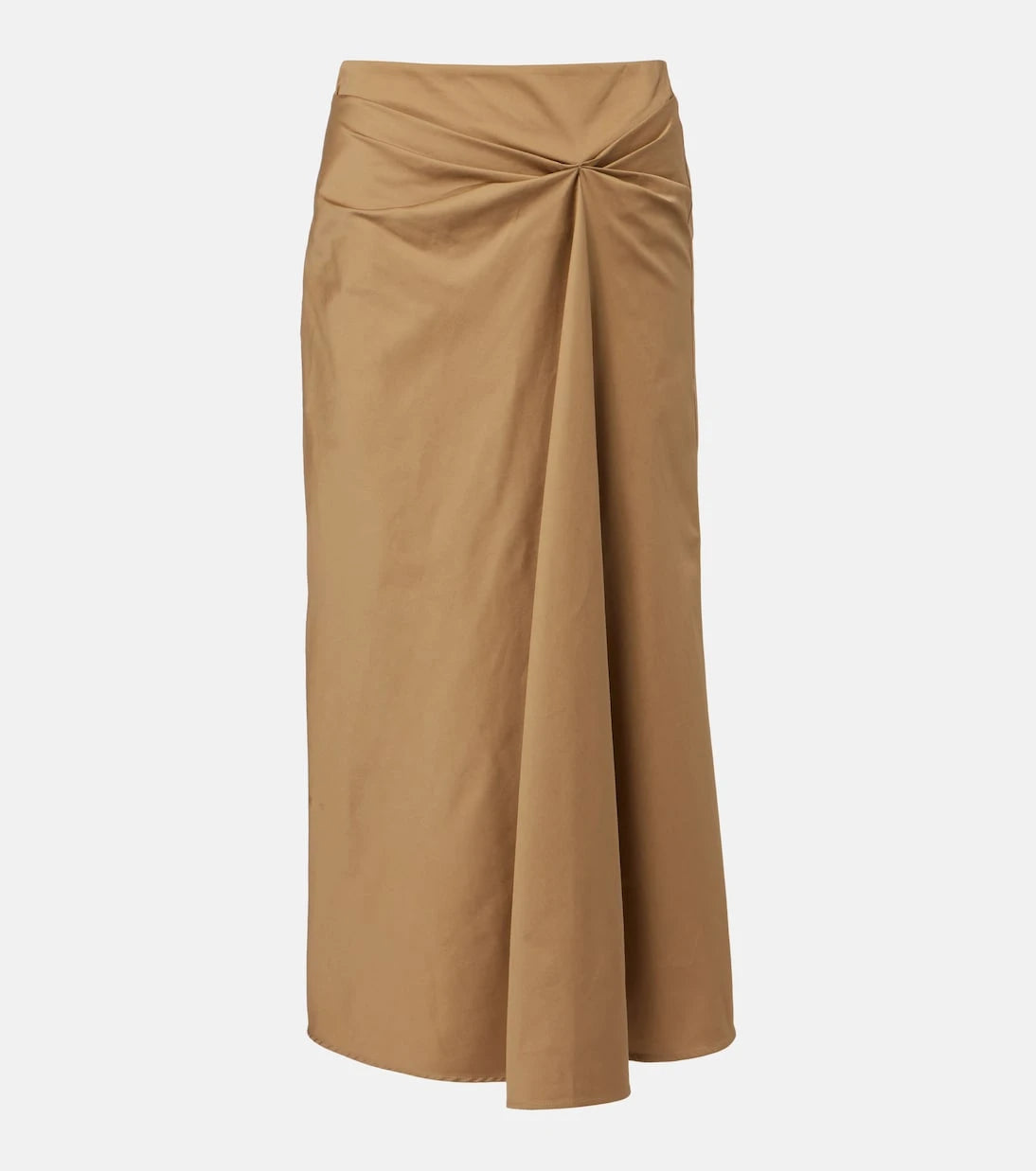 Max Mara - Paggi cotton-blend satin midi skirt