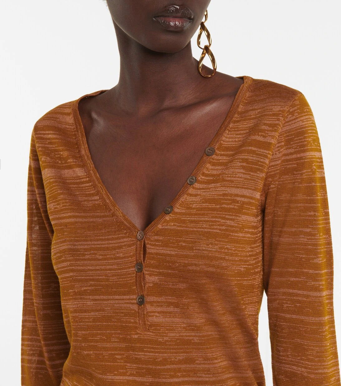 Dries Van Noten - Metallic wool-blend top