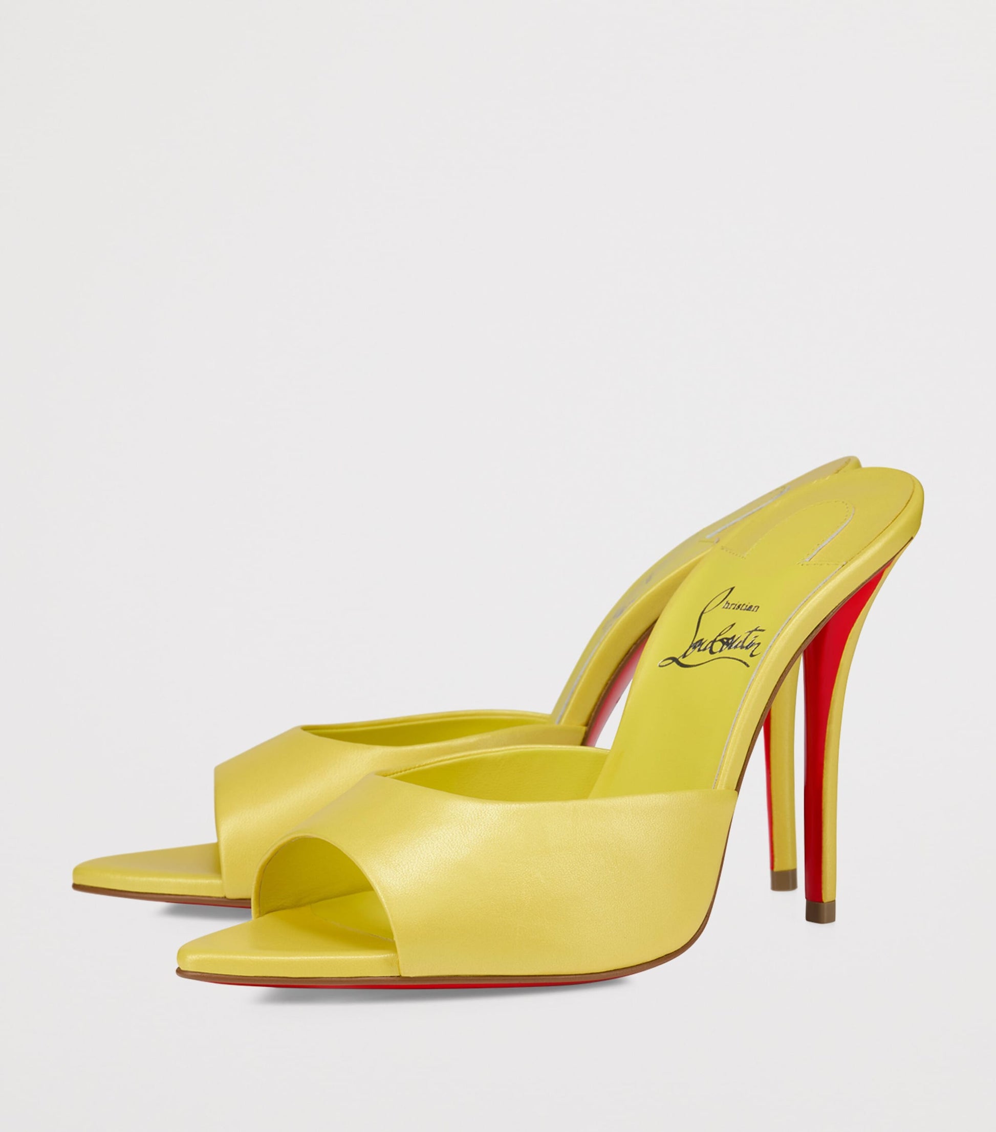 Christian Louboutin Yellow Miss Z Patent Leather Heeled Mules 100