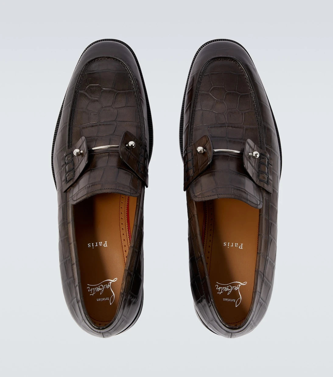 Christian Louboutin - Chambelimoc croc-effect leather loafers