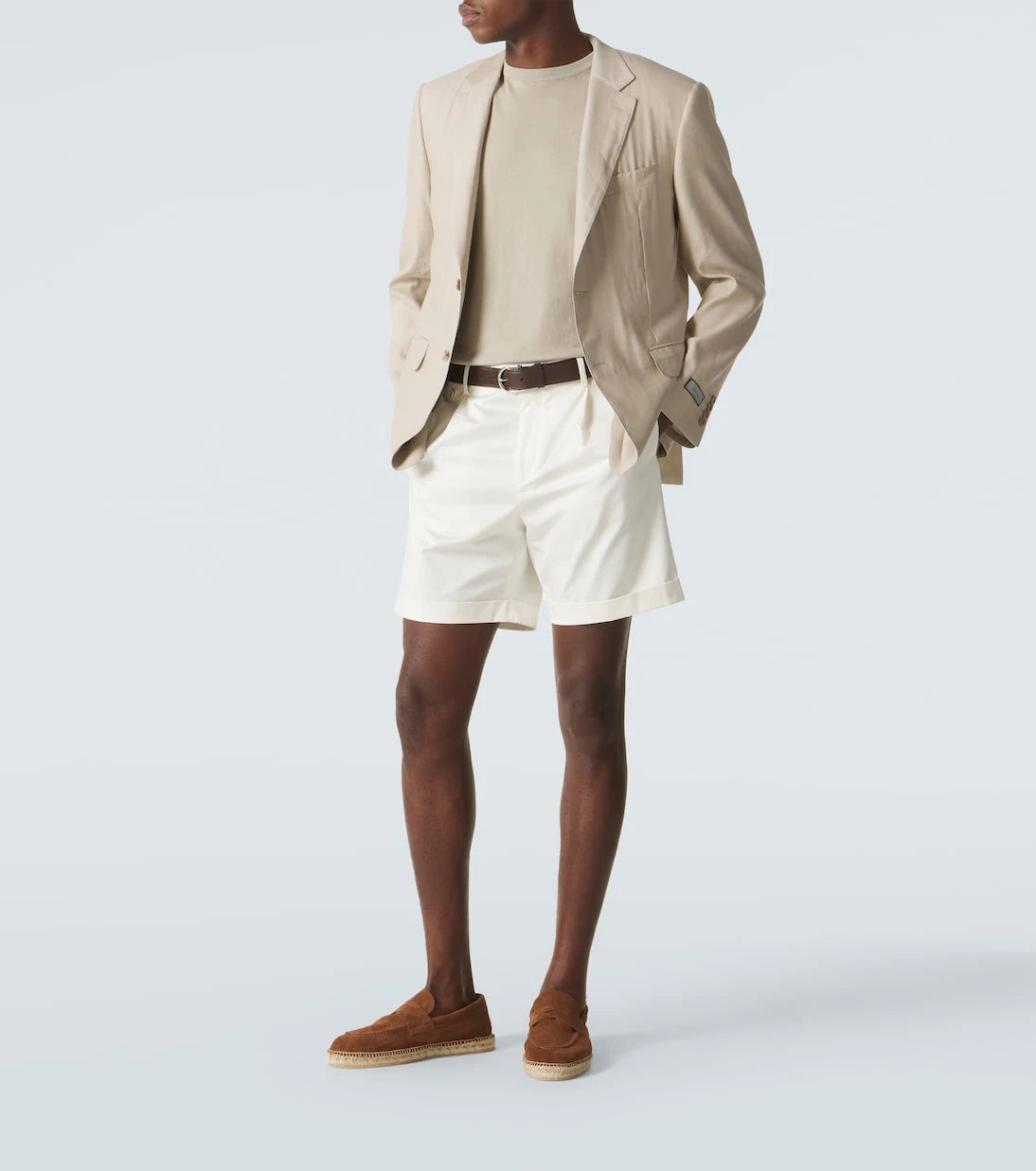 Lardini - Pleated cotton-blend Bermuda shorts
