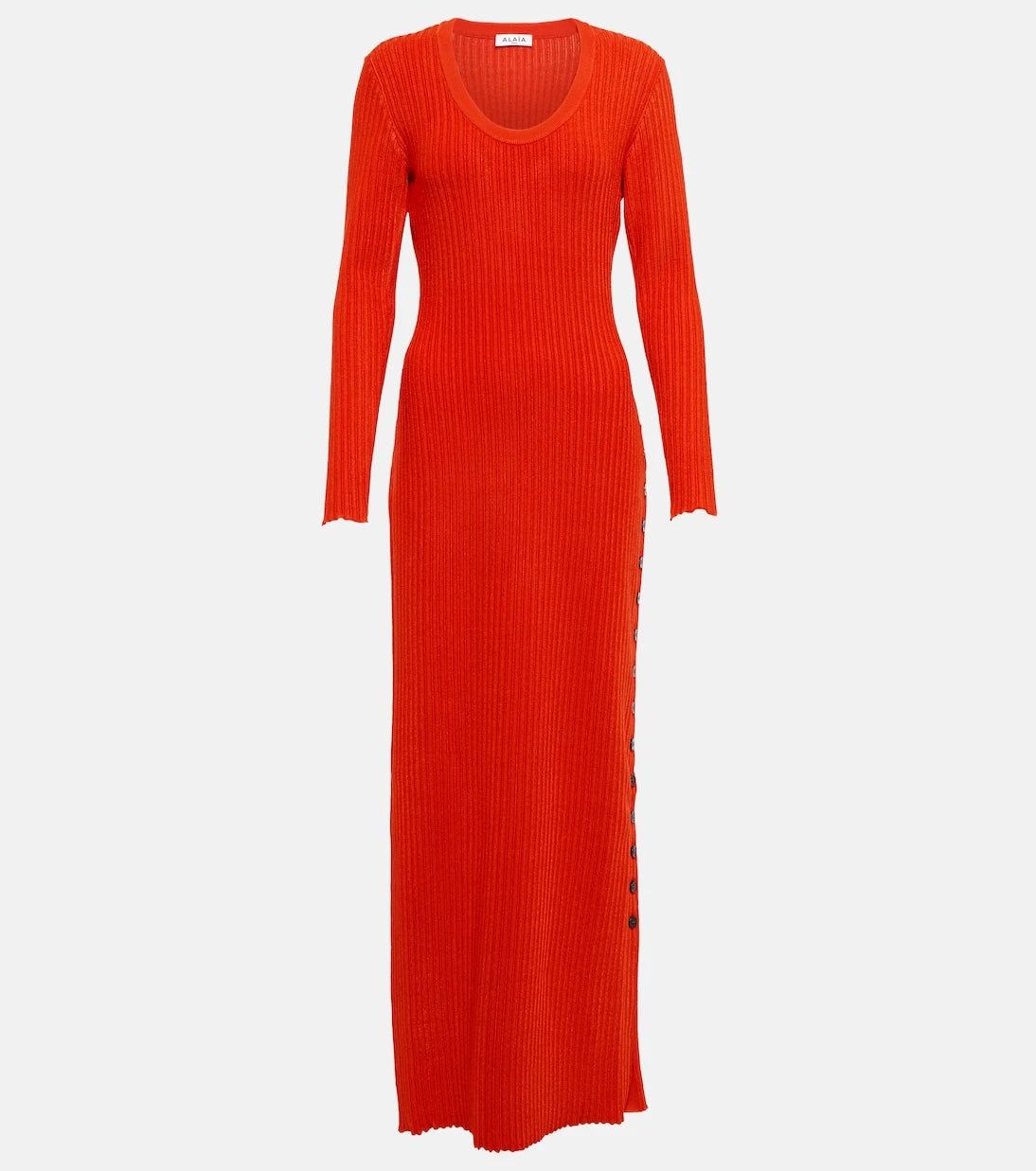 Alaïa - Ribbed-knit maxi dress