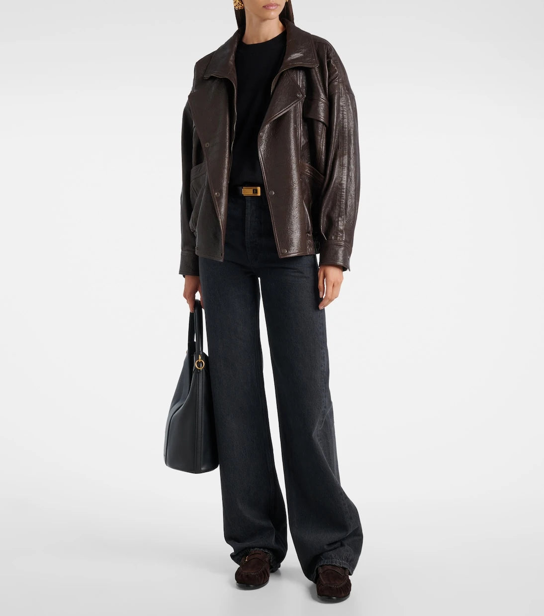 Saint Laurent - Le Loafer Cassandre suede penny loafers