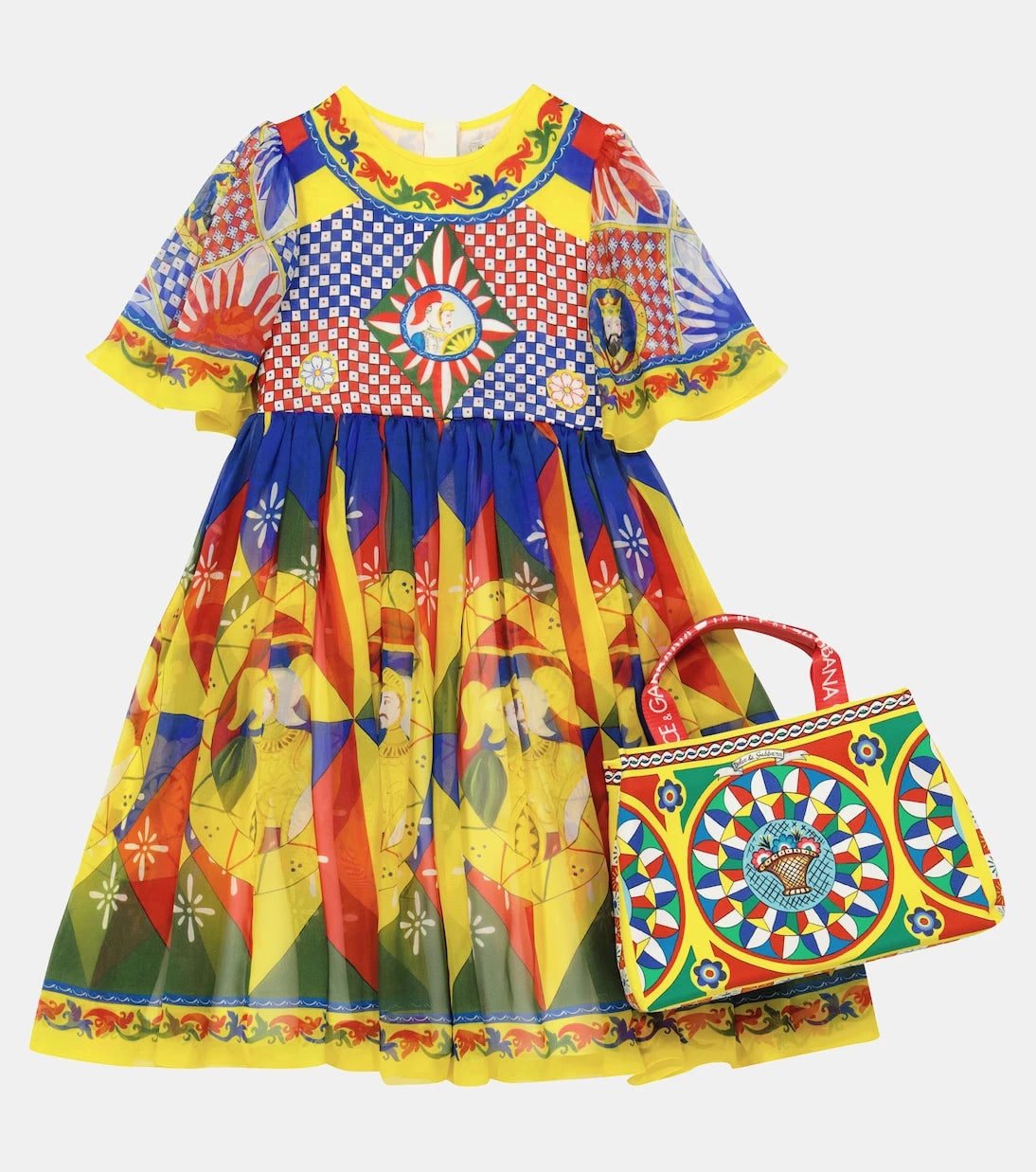 Dolce&Gabbana Kids - Printed silk dress