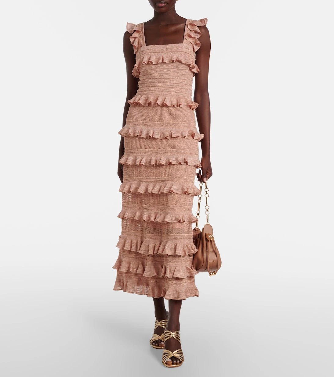 Zimmermann - Rebellion ruffled lamé midi skirt