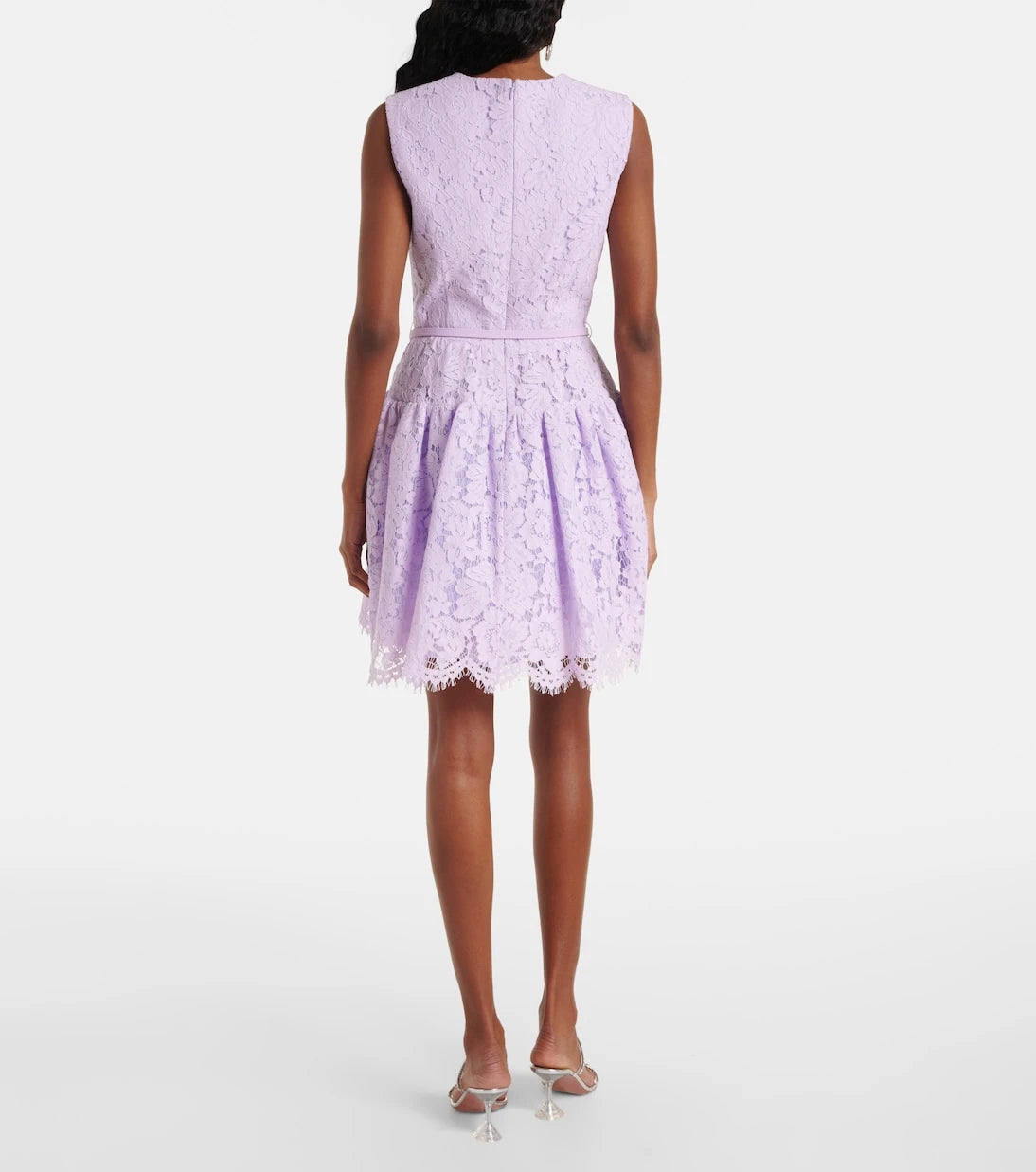 Self-Portrait - Belted lace minidress