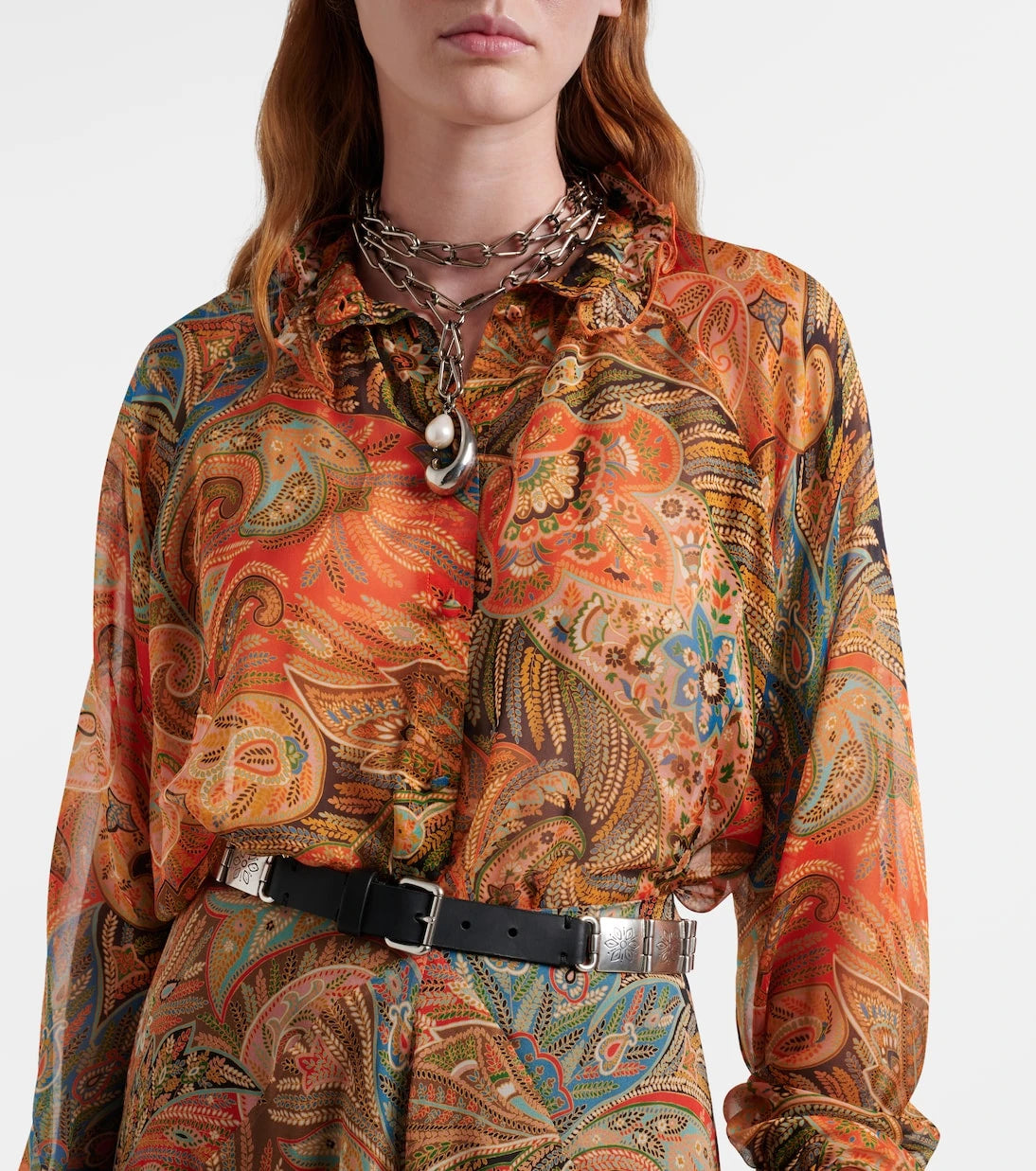 Etro - Leather-trimmed belt