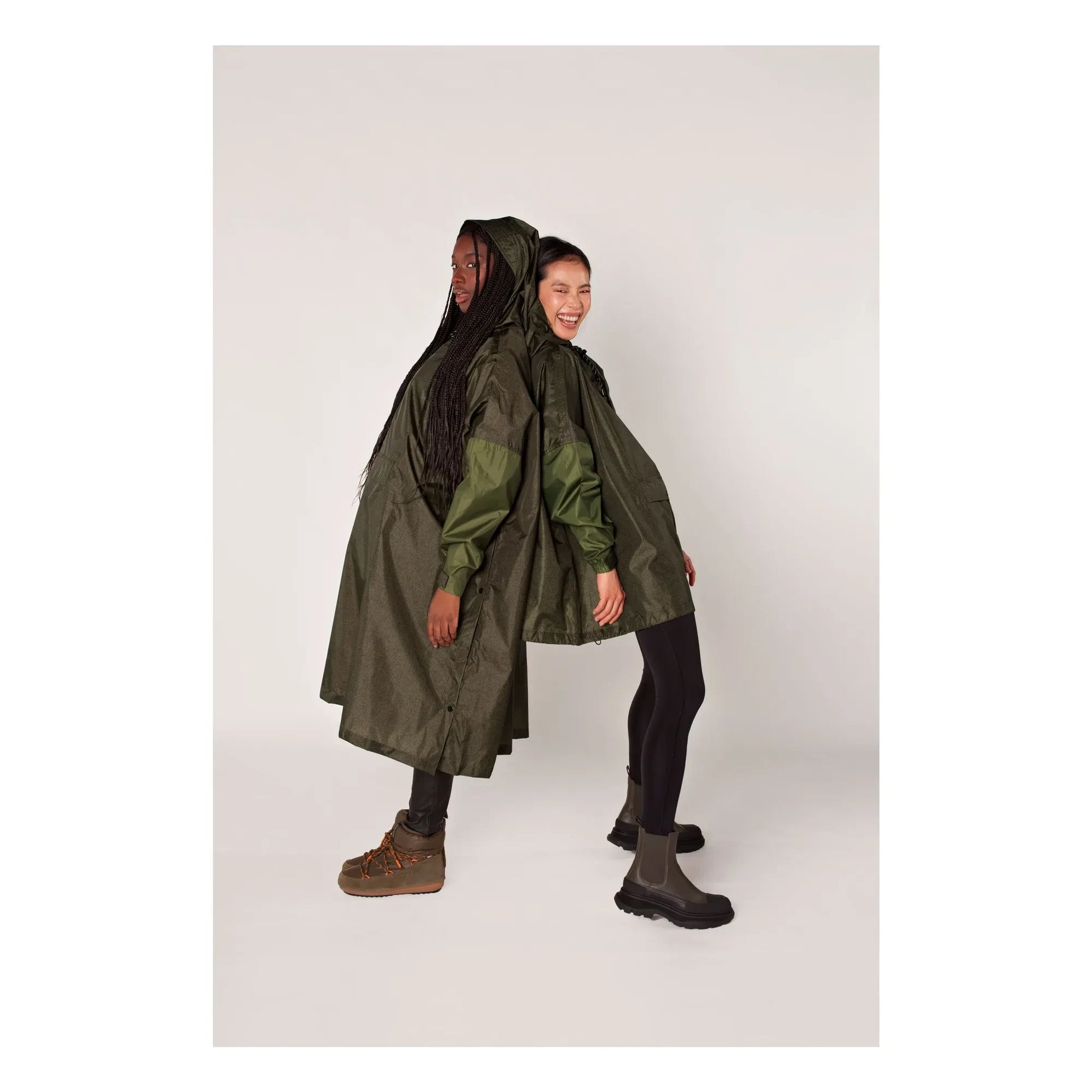 Rainkiss - Herringbone Raincoat Cape - Women's Collection | Brown