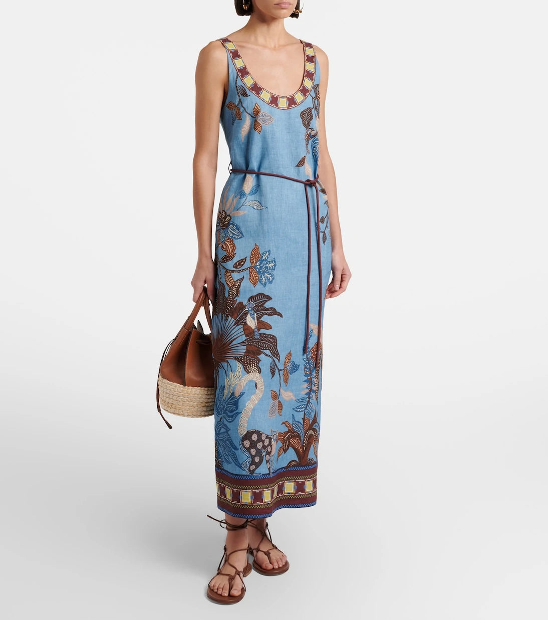 Alémais - Georgie printed linen midi dress
