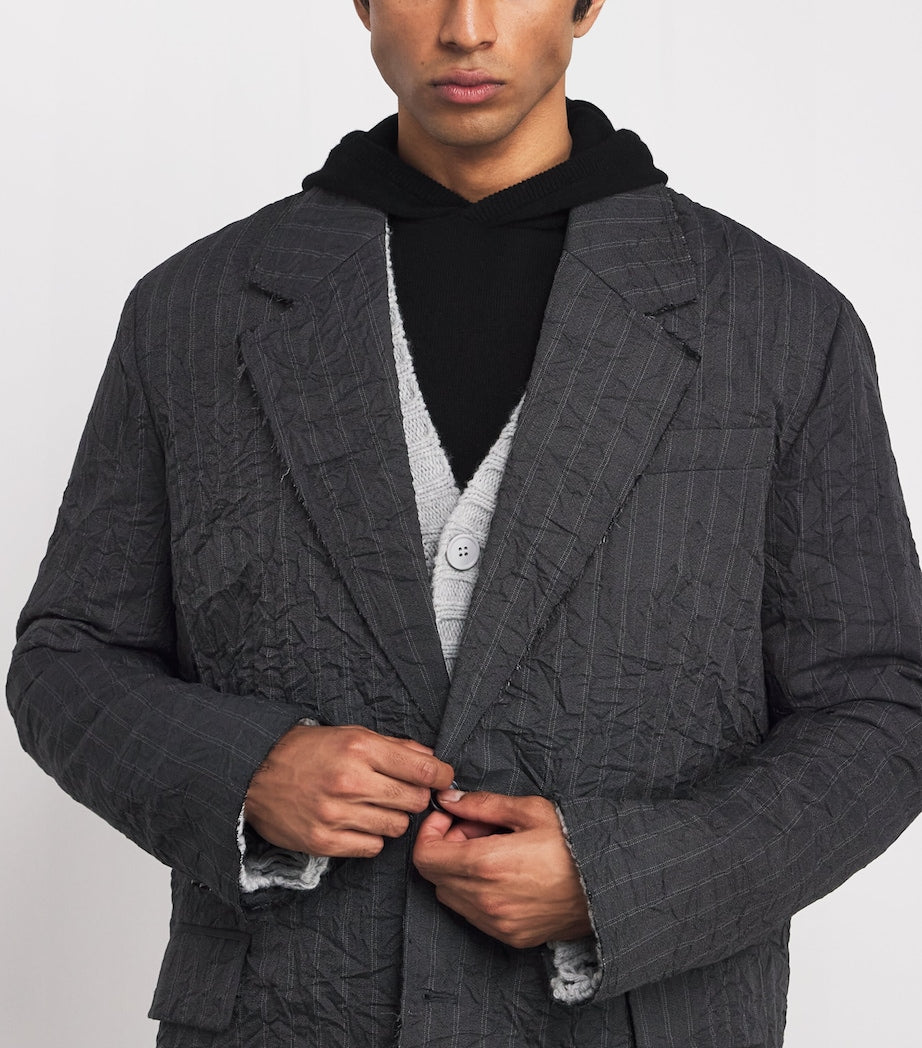 Crinkled Pinstripe Suit