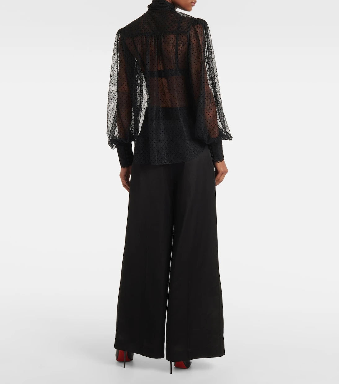 Rebecca Vallance - Ethel tie-neck lace blouse