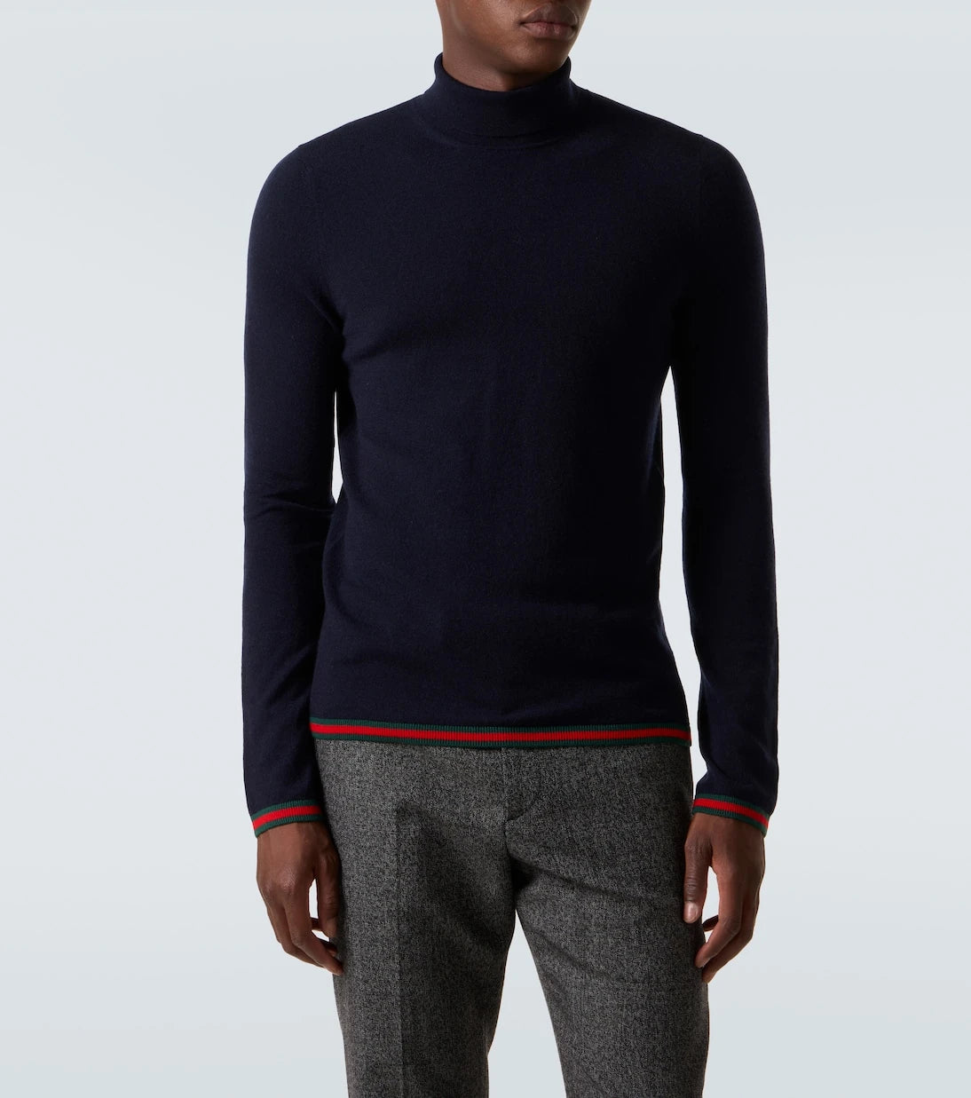 Gucci - Webstripe cashmere turtleneck sweater