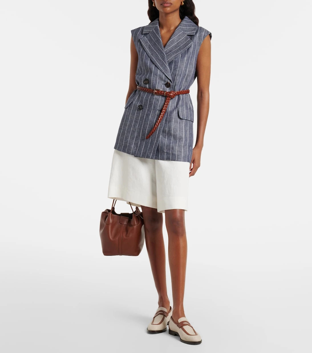 'S Max Mara - Sole cotton and linen Bermuda shorts