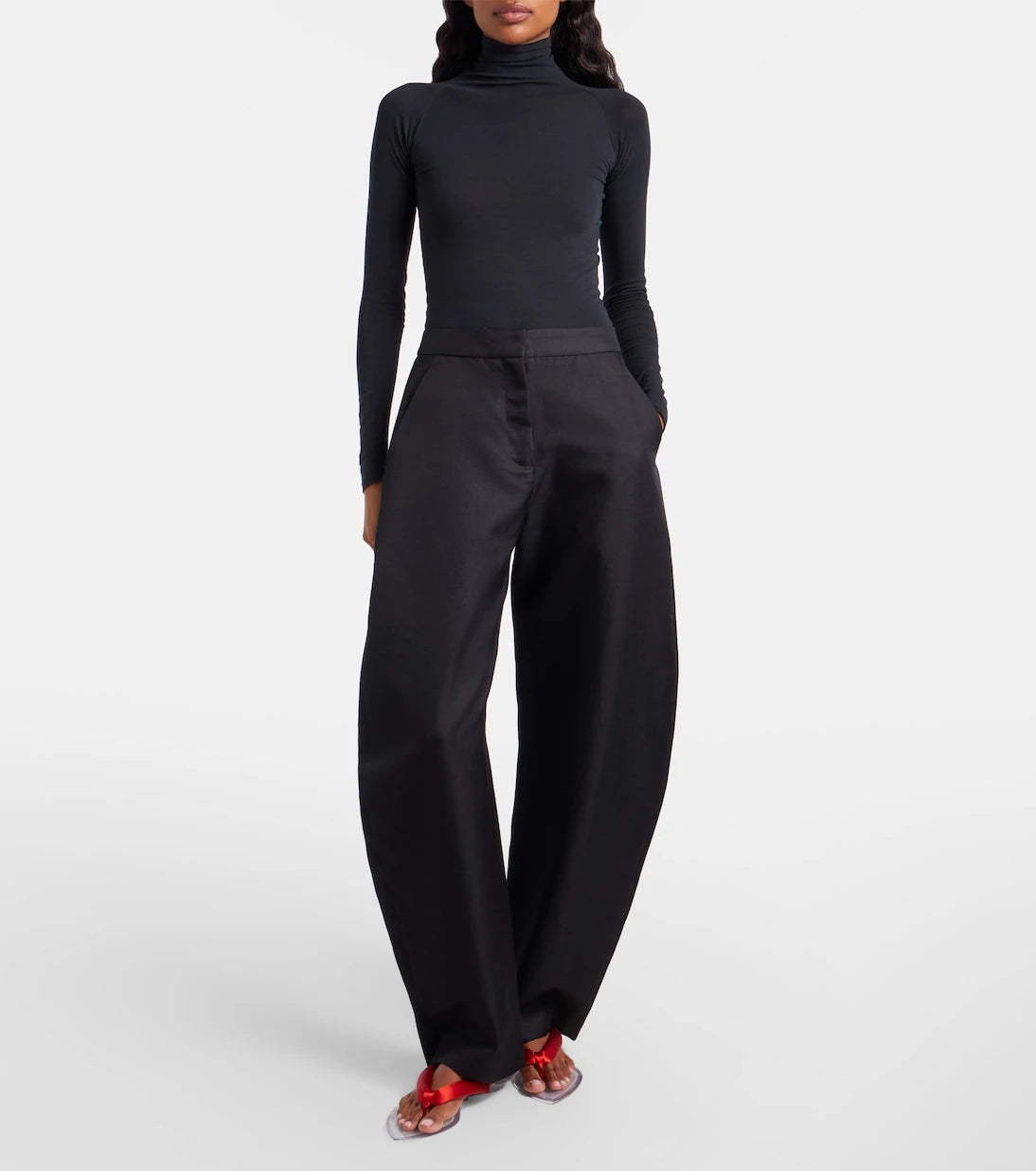 Alaïa - Invisible satin thong sandals