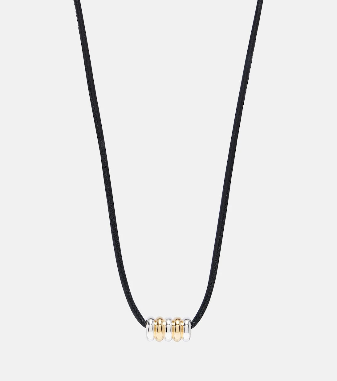 Déhanche - Hollyhock leather and sterling silver necklace