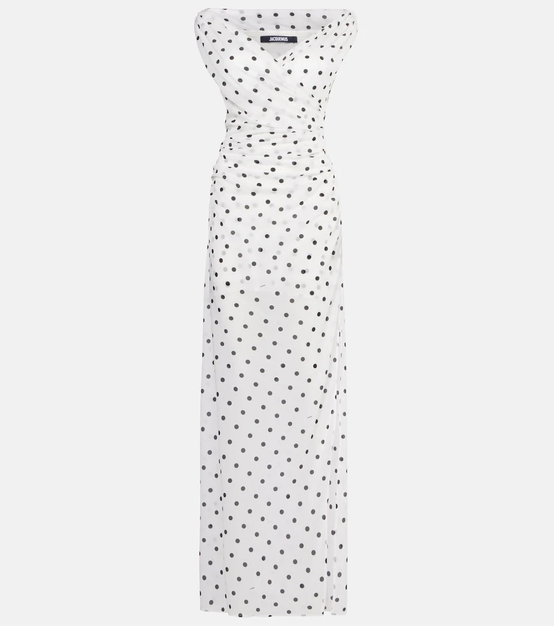 Jacquemus - Rita draped polka-dot maxi dress