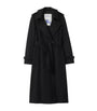 Burberry Black Cashmere Long Kensington Heritage Trench Coat