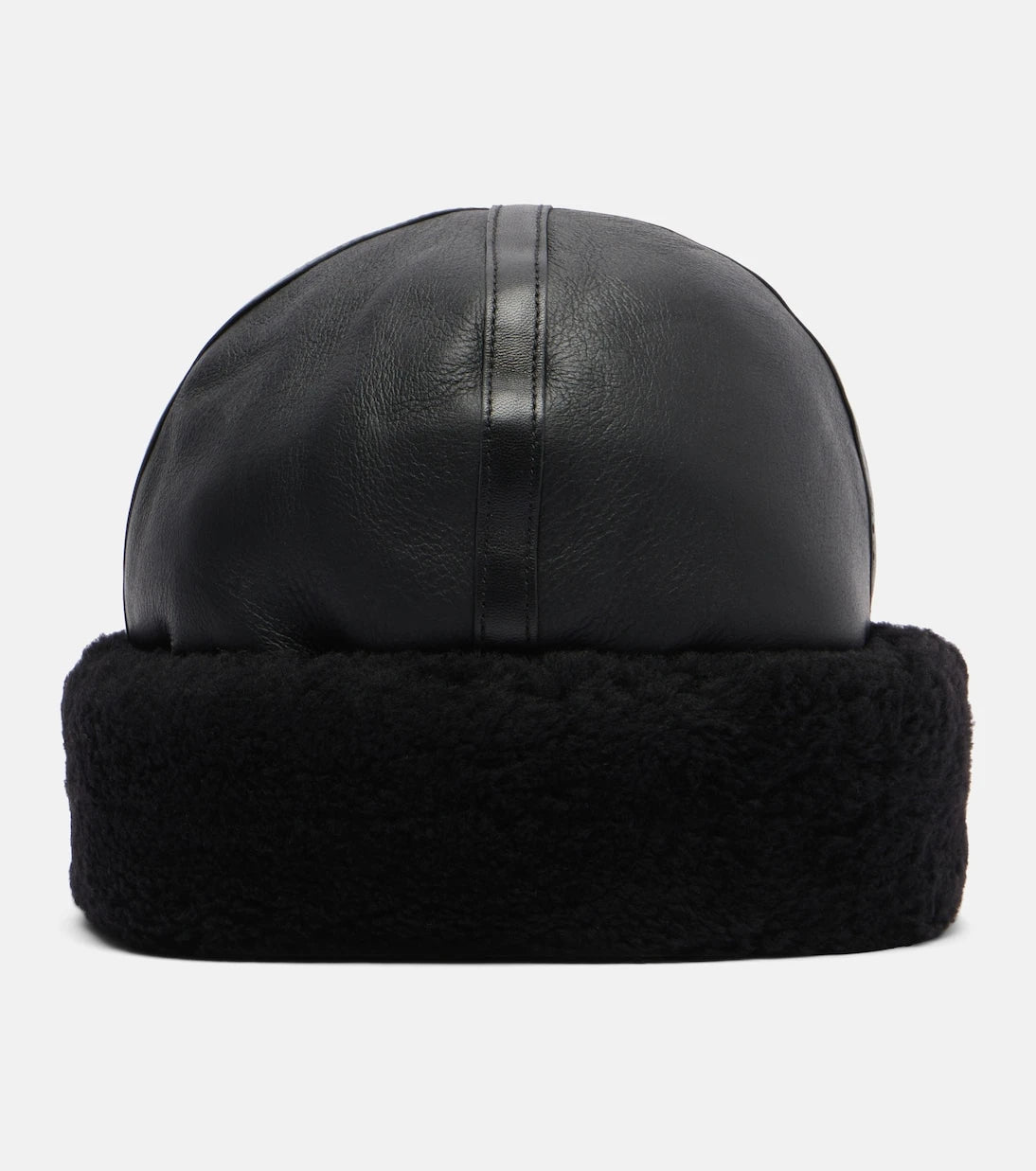 Toteme - Shearling-trimmed leather hat