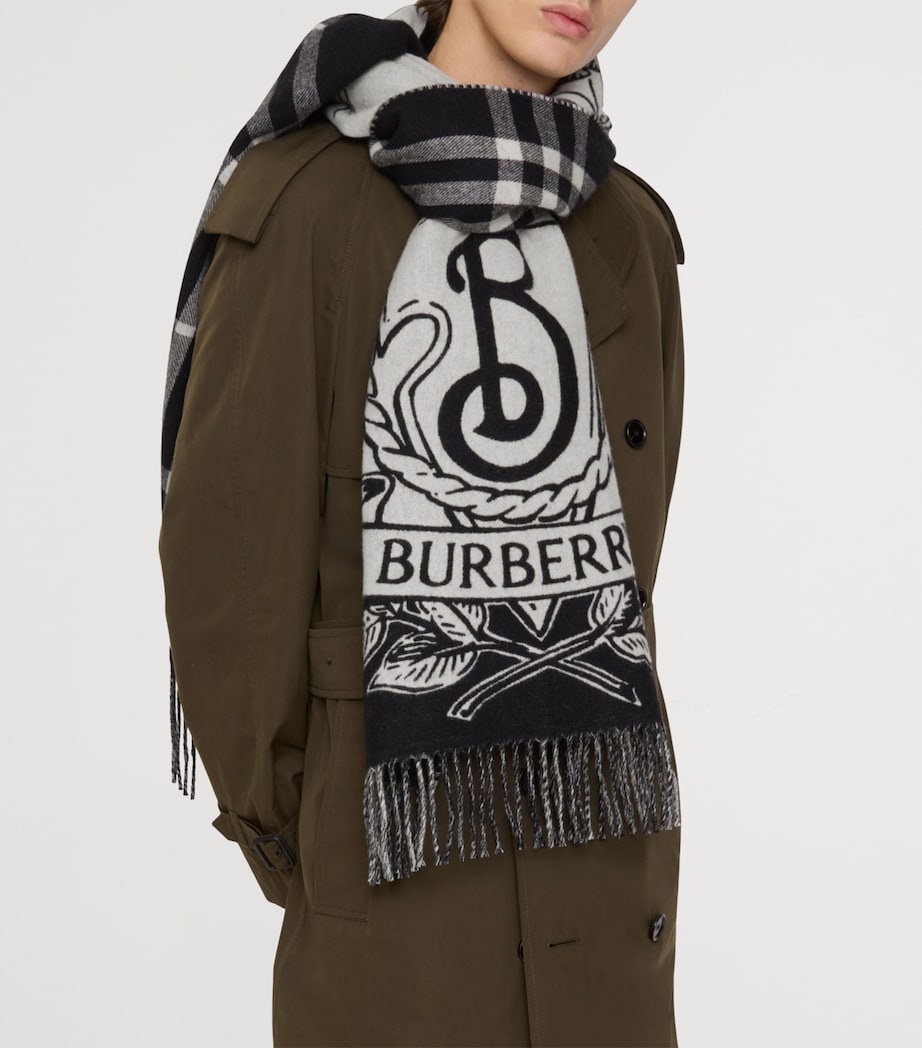 Black Cashmere Reversible Stormy Knight Scarf