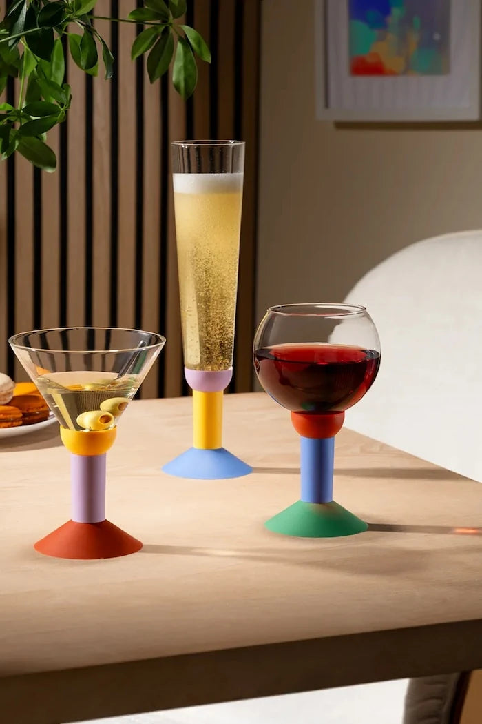 Bodum renkli cam şampanya kadehi seti 0,3 l