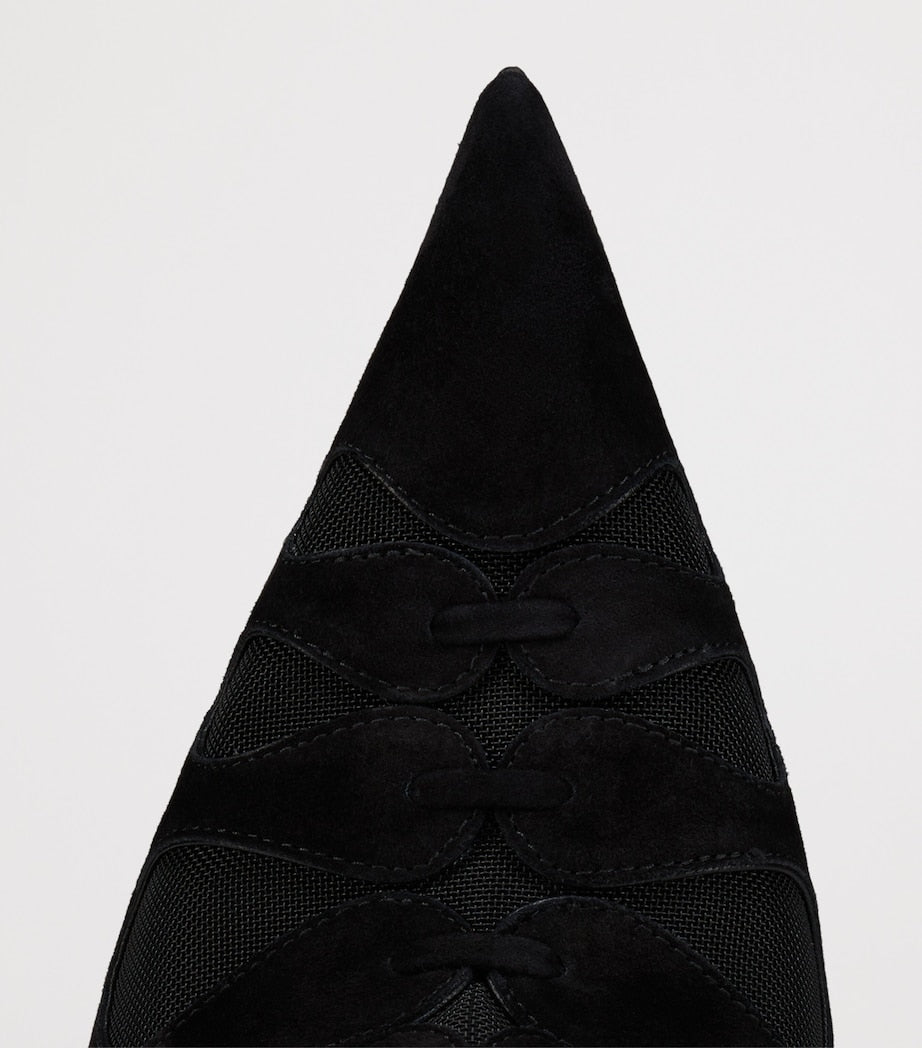 Circus Max Suede-Mesh Slingback Pumps 100