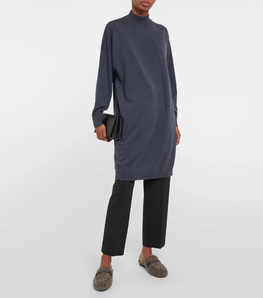 Brunello Cucinelli - Embellished cashmere sweater dress
