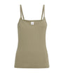 LESET Green Cotton Pointelle Tank Top