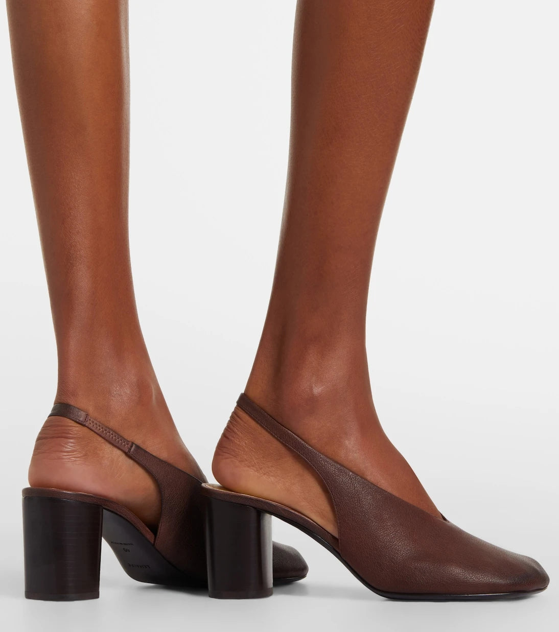 Lemaire - Glove leather slingback pumps