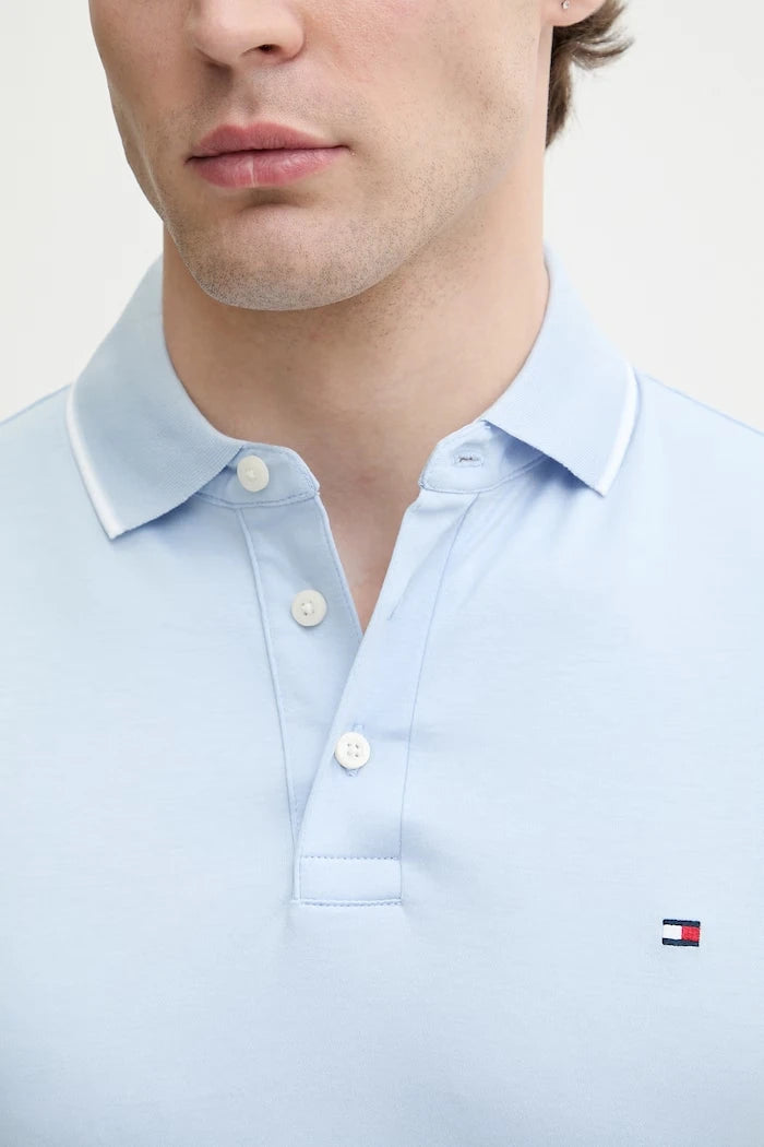 Tommy Hilfiger тениска с яка мъжка от памук