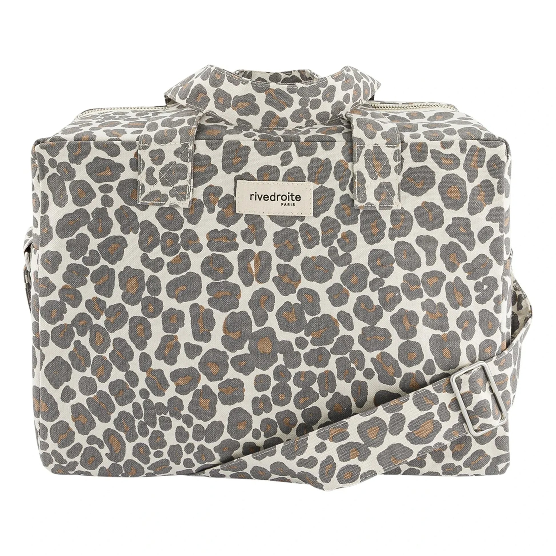 rivedroite - City Sauval Leopard Bag Recycled Cotton | Grey